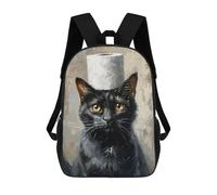sinyumoney Black Cat Funny Backpacks 3D Printed Kids School Backpack Outdoor Casual Daypack Fashion Casual Children Backpacks Cute Travel Bags 17inch