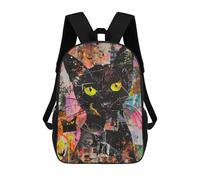 sinyumoney Black Cat Halloween Art Print Kids Backpack, Backpack School Bag, Backpacks Kids School 3D Printed School Bags for Elementary And Middle School Students Teens Birthday Gift 17inch
