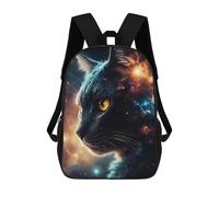 sinyumoney Black Cat in Space Children's Backpacks School Backpack 3D Printed Backpack for Kids Travel Rucksacks Book Bags Kids School Bag 17inch