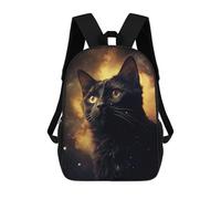 sinyumoney Black Cat Light Backpacks 3D Printed Kids School Backpack Outdoor Casual Daypack Fashion Casual Children Backpacks Cute Travel Bags 17inch