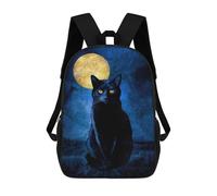 sinyumoney BLACK CAT MONET AND MOON School Backpack Lightweight Schoolbag Dayback Bookbag College for Teenage Girls Boys Women Men 17inch