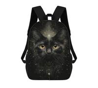 sinyumoney Black Cat Mystic Art Print Backpack School Water Resistant Travel Backpack Computer Bag - Perfect for Travel, Work And Daily Use 17inch