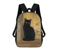 sinyumoney Black Cat on Shelf Backpacks Kids 17inch School Backpack School Bag 3D Printed School Bag for Boys Elementary And Middle School Students