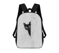 sinyumoney Black Cat Peeking Rucksack Daypacks Business Backpack Water Resistant Bookbag for Men/Women 17inch