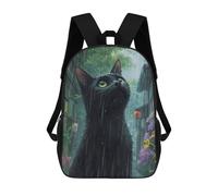 sinyumoney Black Cat Rainy School Backpack Travel College Rucksack Backpacks for Campus Outdoor Travel Sports 17inch