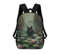 sinyumoney Black Cat River Swimming School Bags Water Resistant School Bag Business Backpack - Perfect for Travel, Work And Daily Use 17inch