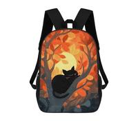 sinyumoney Black Cat Sleeping in Autumn Tree School Bags School Secondary High School College Backpack Travel for Girl, Teen Girls 17inch