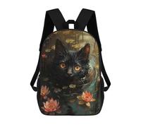 sinyumoney Black Cat Swimming School Bags Water Resistant School Bag Business Backpack for Campus Outdoor Travel Sports 17inch