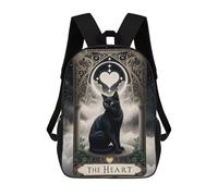 sinyumoney Black Cat Tarot Card The H Backpack School Bag School Secondary High School College Backpack Travel for Girls Boys Teenage 17inch