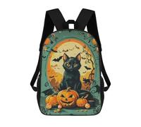 sinyumoney Black Cat Vintage Children's Backpacks School Backpack 3D Printed for Kids Travel Rucksacks Book Bags Kids 17inch School Bag
