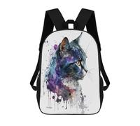 sinyumoney Black Cat Watercolor Art School Backpack Travel College Rucksack Backpacks for Campus Outdoor Travel Sports 17inch
