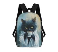 sinyumoney Black Cat with Coffee Mug Rucksack Water Resistant Travel Backpack Computer Bag for Campus Outdoor Travel Sports 17inch