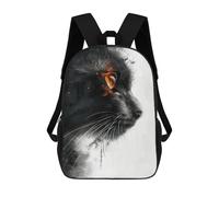 sinyumoney Black Cat With Orange Eyes School Backpack Lightweight Airport College Students Back Pack for Teenage Girls Boys Women Men 17inch