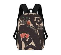sinyumoney Black Cat with Playing Cards School Backpack Water Resistant Travel Backpack Computer Bag for Girls Boys Teenage 17inch