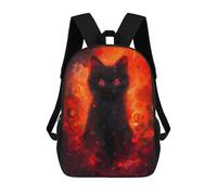 sinyumoney Black Cat with Red Eyes Art School Bags High Secondary School Bags Casual Backpack for Campus Outdoor Travel Sports 17inch
