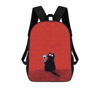 sinyumoney Black Cat with Wine Glass Minimalist Retro Backpack School Bag Travel College Rucksack Backpacks for Campus Outdoor Travel Sports 17inch