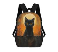 sinyumoney Black Cat with Yellow Eyes-3 Backpack School Lightweight Airport College Students Back Pack for School/Work/Travel 17inch