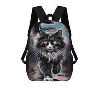 sinyumoney Black Cat with Yellow Eyes Backpacks Children's Backpacks School Bag 3D Printed Children's School Backpack Fashion Travel Backpacks for Kids Elementary Middle School 17inch