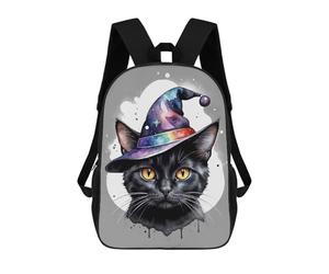 sinyumoney Black Cat Wizard School Bags Water Resistant Travel Backpack Computer Bag for Campus Outdoor Travel Sports 17inch