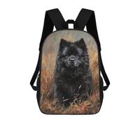 sinyumoney Black Chow Chow Painting Rucksacks 3D Printed Children 17inch Backpacks Fashion Casual Daypack Travel Bags Outdoor Casual Daypack for Boy And Girl