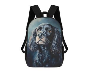 sinyumoney Black Cocker Spaniel Portrait Backpack School Bag Lightweight Casual Daypack School Backpacks for School/Work/Travel 17inch