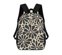 sinyumoney Black Daisies Floral Mid Century Backpack School Lightweight Schoolbag Dayback Bookbag College for Girl, Teen Girls 17inch