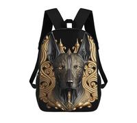 sinyumoney Black Dog Golden Art Deco Backpack School Secondary Causal Travel High School Bags for Campus Outdoor Travel Sports 17inch