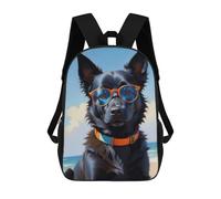 sinyumoney Black Dog Oil Painting Backpack School Bag Large Water Resistant Laptop Backpack for Girls Boys Teenage 17inch