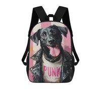 sinyumoney Black Dog Punk Fashion Backpack School Lightweight Airport College Students Back Pack for School/Work/Travel 17inch