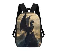 sinyumoney Black Dragon Monarch Children's Backpacks School Backpack 3D Printed for Kids Travel Rucksacks Book Bags Kids 17inch School Bag
