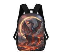 sinyumoney Black Dragon with Lava Landscape Backpack School Bag Secondary Causal Travel High School Bags for Camping Outdoor Adventures And Daily Travel 17inch