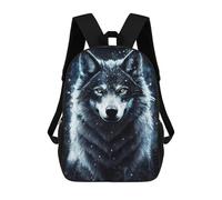sinyumoney Black Fox Children's 17 Inch School Backpack 3D Printed Cool Knapsack for Kids Travel Rucksacks Book Bags Kids School Bag
