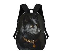 sinyumoney Black & Gold Husky School Backpack Lightweight Schoolbag Dayback Bookbag College for Men, Women & Teenage Boys 17inch