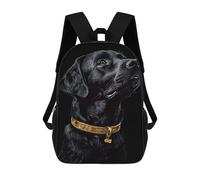 sinyumoney Black & Gold Labrador Backpack School Water Resistant Computer Rucksack for Boys/Girls/Teenagers 17inch