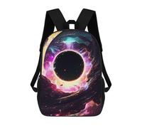 sinyumoney Black Hole 3D Printed Children's 17 Inch Backpacks 3D Printed Casual School Bag for Boys Elementary And Middle
