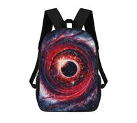 sinyumoney Black Hole Swirl in Space 3D Printed Children's School Backpack for Kids Travel Rucksacks Book Bags Kids School Bag 17inch