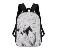 sinyumoney Black Horse Among White Ones-1 Backpack School Bag High Secondary School Bags Casual Backpack - Perfect for Travel, Work And Daily Use 17inch