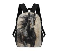 sinyumoney Black Horse Palette Children's Backpacks Kids Fun School Bag Boys Backpack Travel Bag Student Schoolbag Book Stationery Bag Chool Bags 17inch