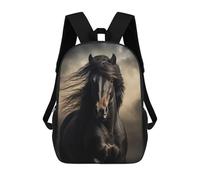 sinyumoney Black Horse Portrait Backpack School Bag Travel College Rucksack Backpacks for Men, Women & Teenage Boys 17inch