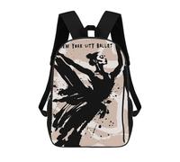 sinyumoney Black Ink New York Ballet Rucksack Secondary Causal Travel High School Bags for Boys/Girls/Teenagers 17inch