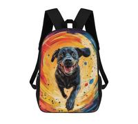 sinyumoney Black Lab in Swirling Colors Rucksack Rucksack Casual Daypacks School Work Travel Bag for School/Work/Travel 17inch