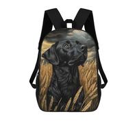 sinyumoney Black Lab in Wheat Field Backpack School Bag Business Laptop Rucksack Bag Unisex Casual Daypack for Teenage Girls Boys Women Men 17inch