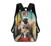 sinyumoney Black Labrador Bathroom 3D Printed Kids 17inch Backpacks Boys Fashion Travel Backpacks School Bag for Boys Elementary And Middle School Students