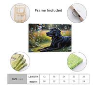 sinyumoney Black Labrador Dreaming Art Work for Home Walls for Toilet Bathroom Decor Grey Wall Art 08x12inch(20x30cm)