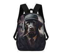 sinyumoney Black Labrador Gangster School Backpack School Secondary High School College Backpack Travel for Men, Women & Teenage Boys 17inch