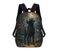 sinyumoney Black Labrador in Autumn Forest Rucksack Water Resistant Travel Backpack Computer Bag for Men, Women & Teenage Boys 17inch
