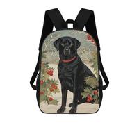 sinyumoney Black Labrador in Winter 3D Printed 17inch Kids School Bag Rucksacks Children's School Fashion Casual Back Pack High Capacity Travel Book Bags