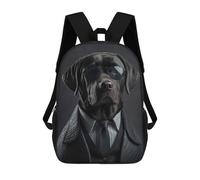 sinyumoney Black Labrador Mafia Boss Backpack School Bag Business Laptop Rucksack Bag Unisex Casual Daypack for School/Work/Travel 17inch