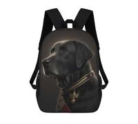 sinyumoney Black Labrador Portrait Backpack School Secondary Causal Travel High School Bags for Boys/Girls/Teenagers 17inch