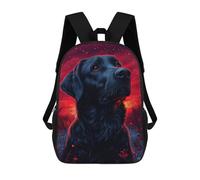 sinyumoney Black Labrador Red Sunset Children's School Backpack Fashion Casual 17inch 3D Printed School Bags Boy School Backpack Large Backpack